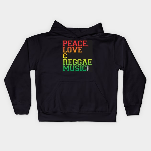 PEACE, LOVE & REGGAE MUSIC Kids Hoodie by DistinctApparel